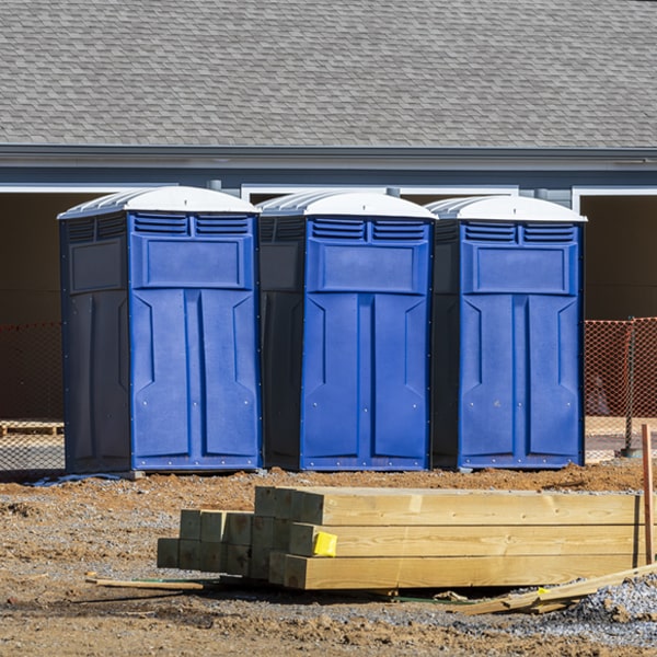 how often are the portable restrooms cleaned and serviced during a rental period in Brady